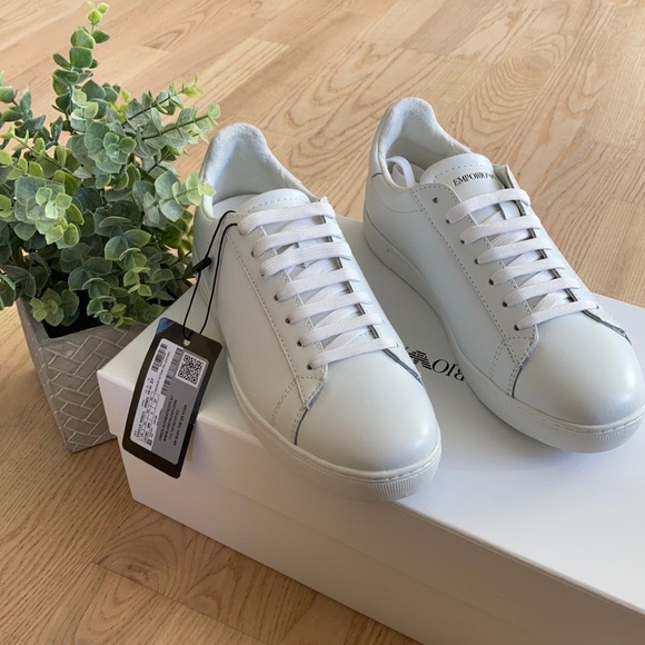 Emporio Armani Shoes - EMPORIO ARMANI White Low Top Sneaker
